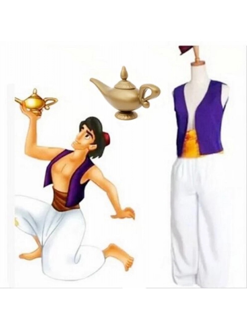 Arabian Prince Aladdin Costume  Bollywood Cosplay Adults Outfit Book